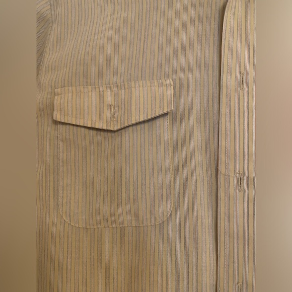 Vintage Levi's For Men Buttondown Shirt, tan stripes, large - Picture 3 of 8